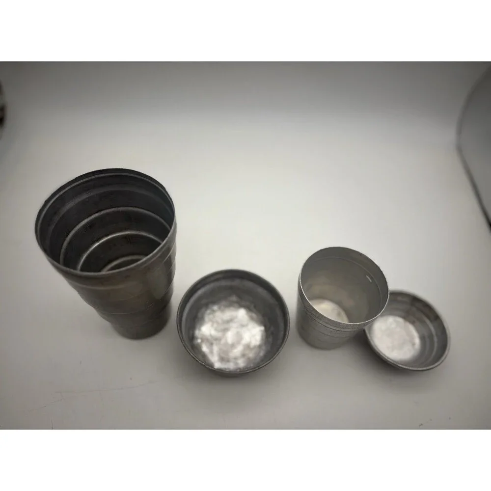 2 Vintage Aluminum Nested Measuring Cups Lot Kitchen Camping Farmhouse